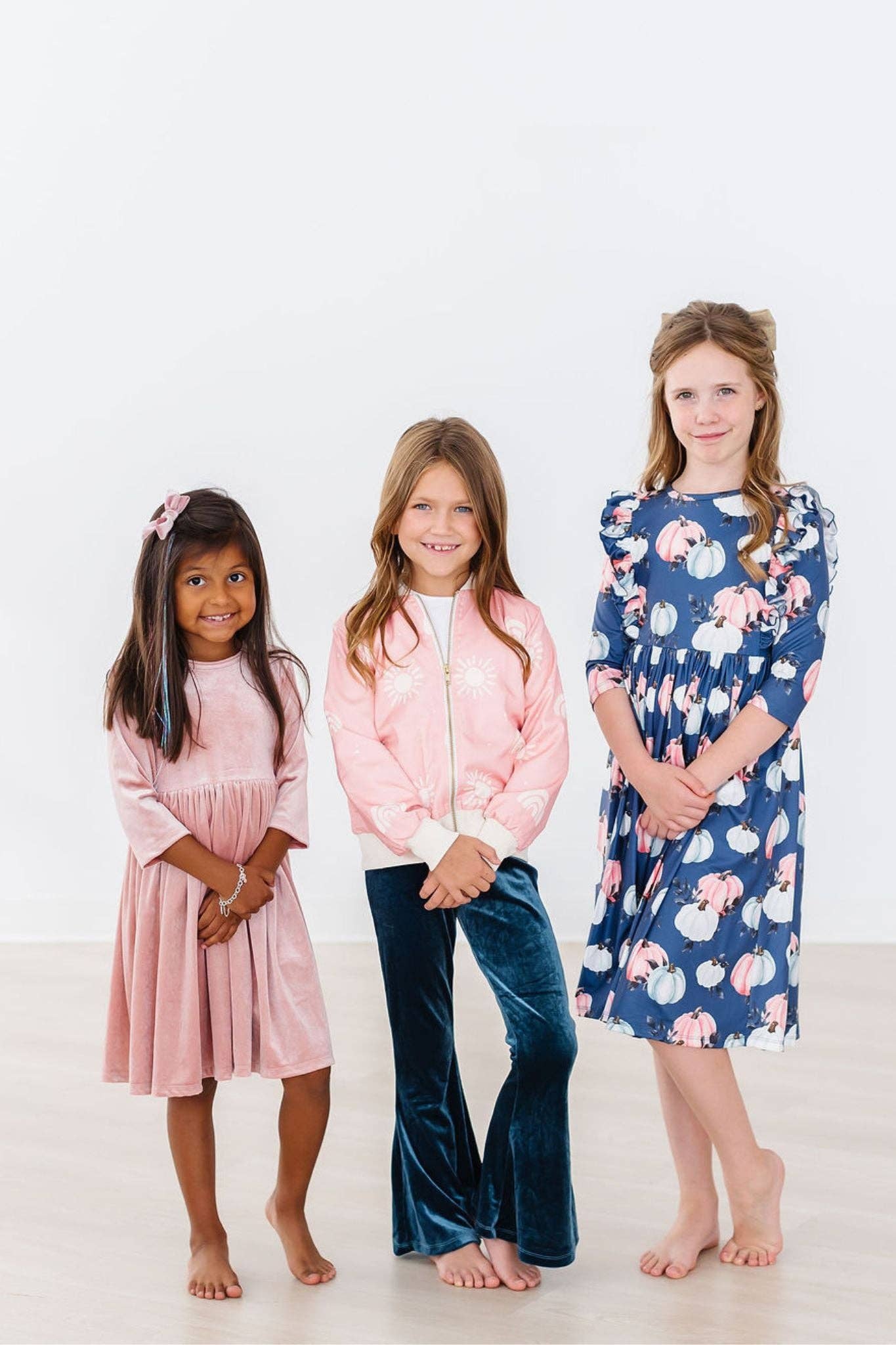 Mila & Rose Velvet Twirl Dress - Vintage Pink