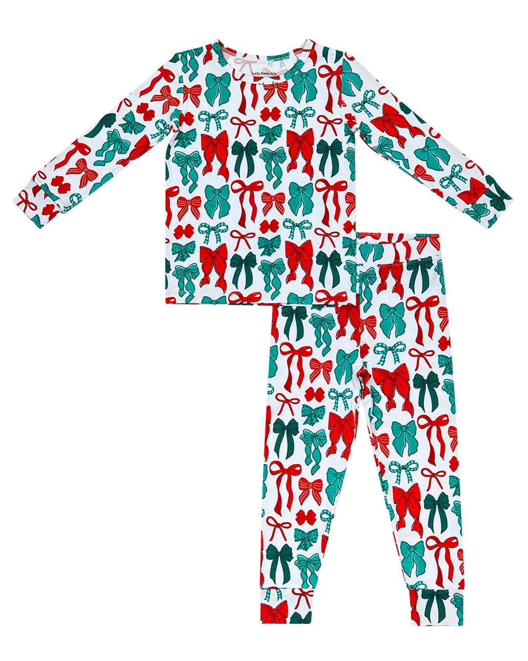Lucky Panda Kids Bamboo PJs - Merry Bows