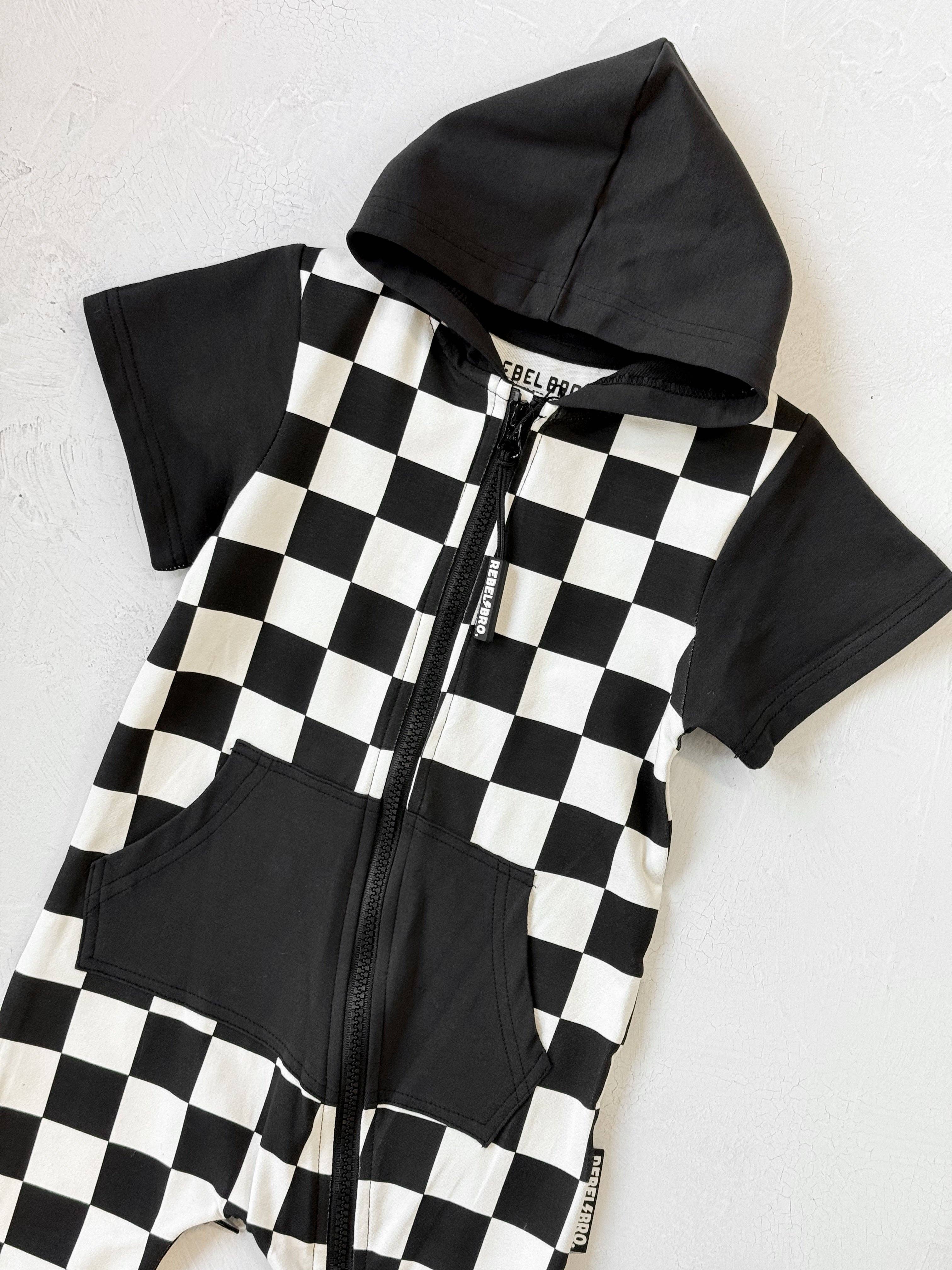 Rebel Bro Hooded Rebel Short Sleeve Romper - Venice