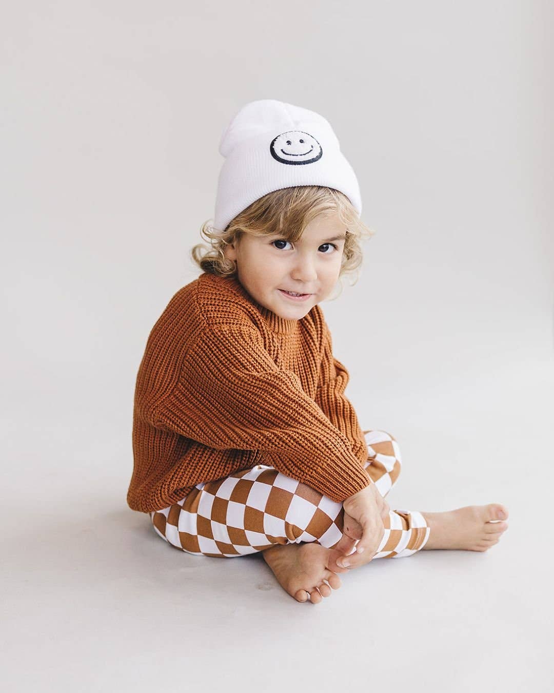 Lucky Panda Kids - Smiley Baby & Kids' Beanie | White