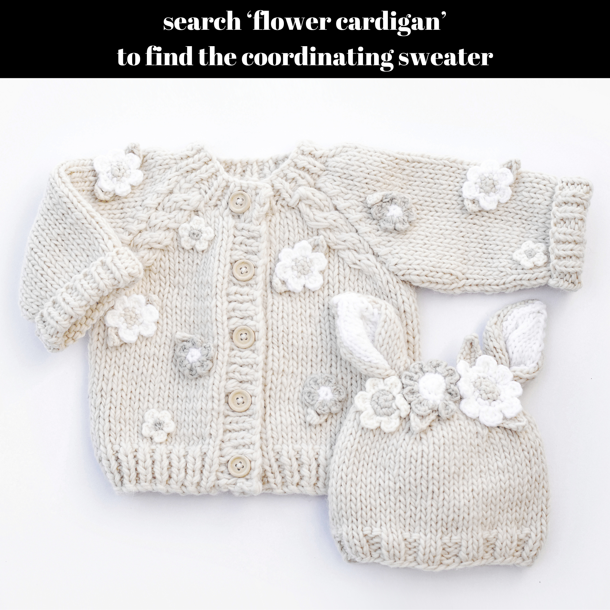 Huggalugs Flower Bunny Beanie