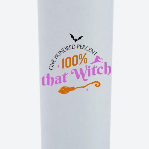 Village Child 18 oz. Skinny Tumbler - 100% That Witch - Silver