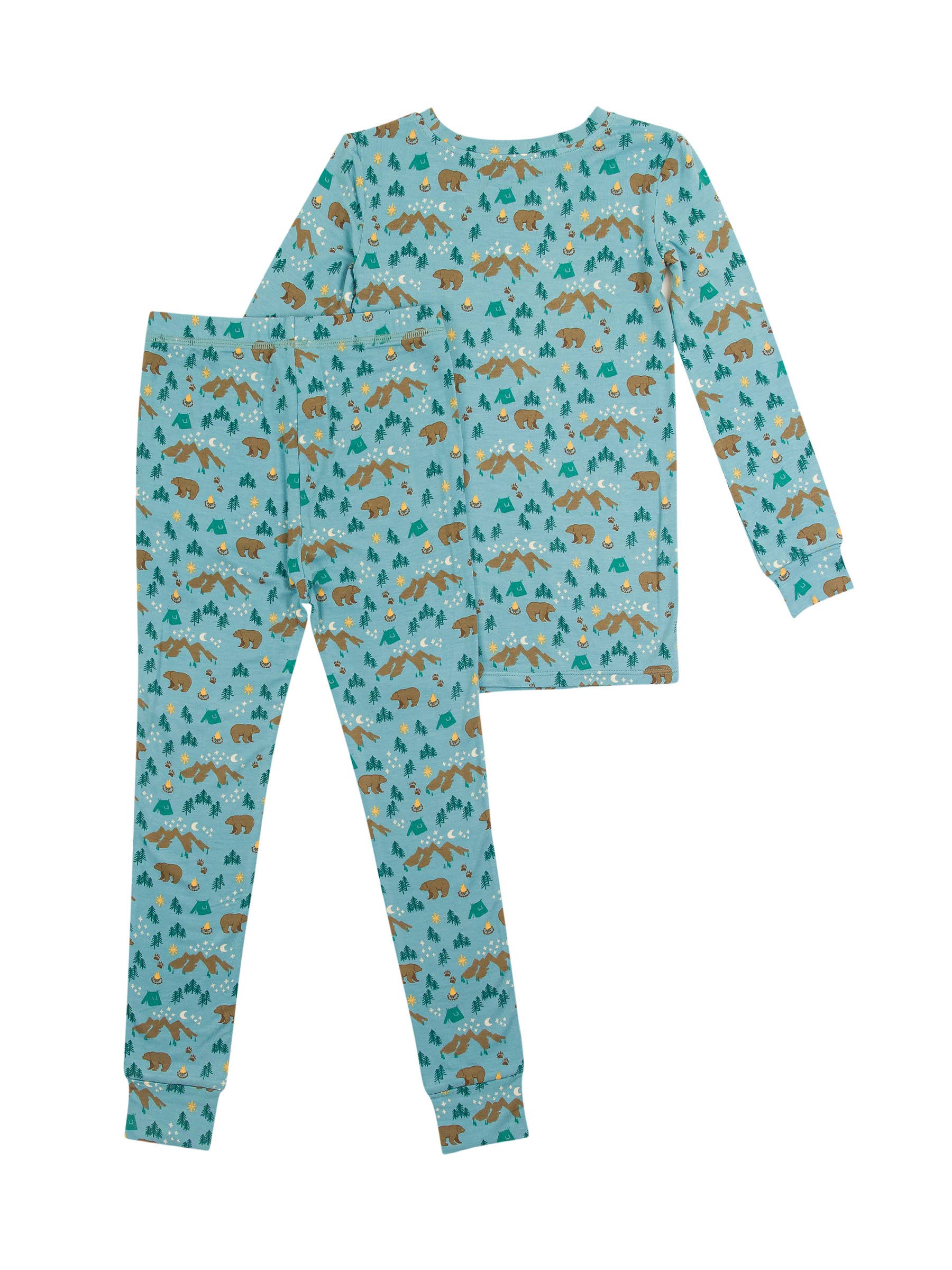 RuggedButts Bamboo Long Sleeve Pajama Set - Beary Happy Camper