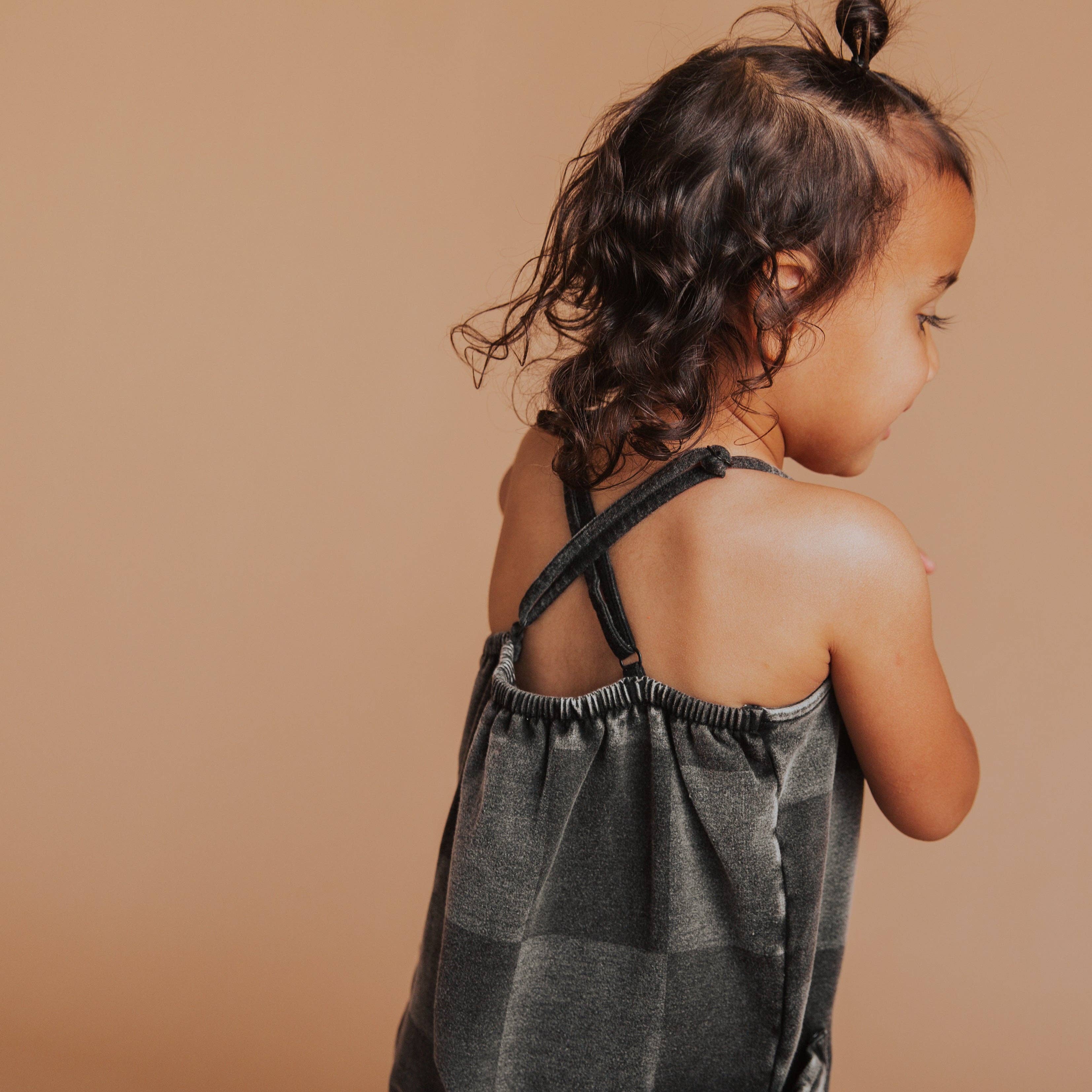 RAGS Strappy Jumper - Black Denim Check