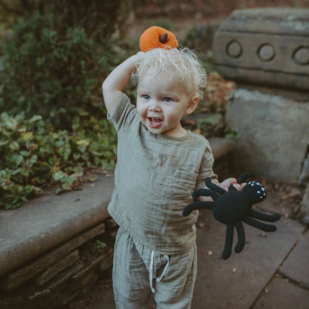 Pebble - Handmade Orange Pumpkin Rattle – A Fall Favorite!