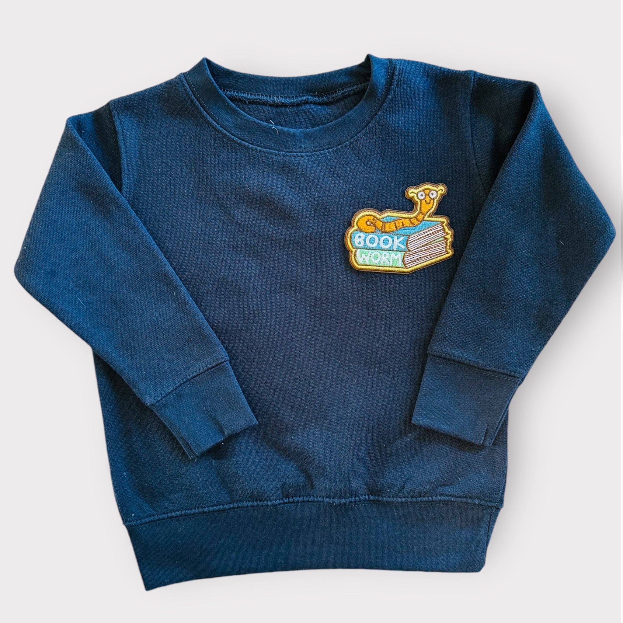 Village Child Patch Crewneck Sweatshirt- Book Worm