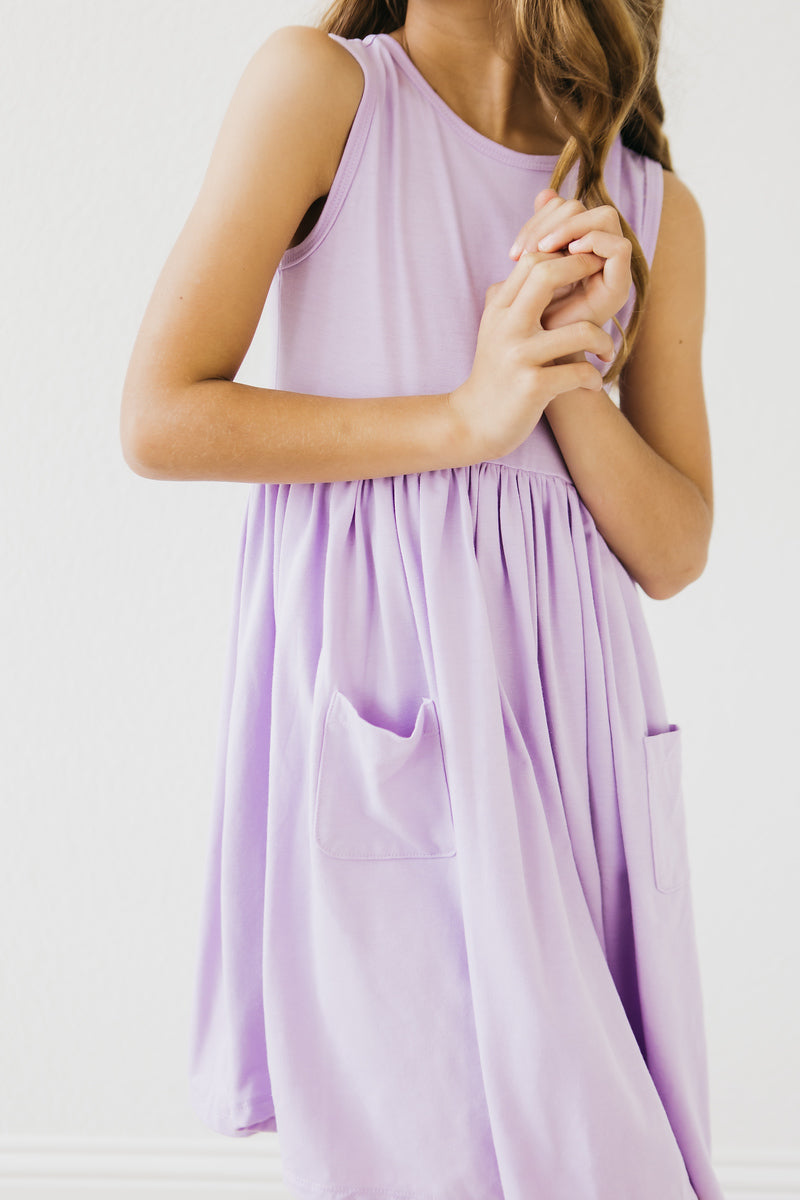 Mila & Rose Pocket Tank Twirl Dress - Lavender (Final Sale)