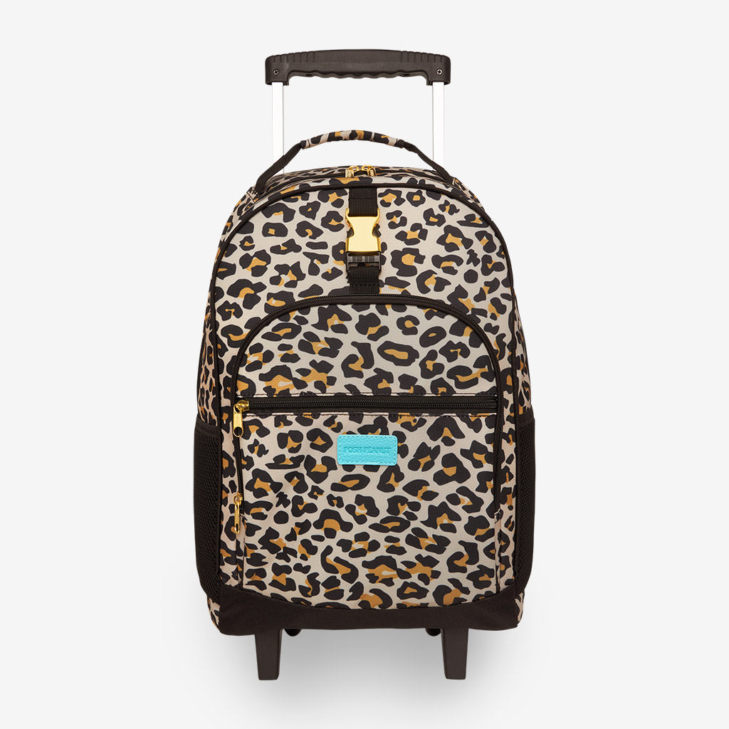 Posh Peanut Rolling Backpack - Lana Leopard