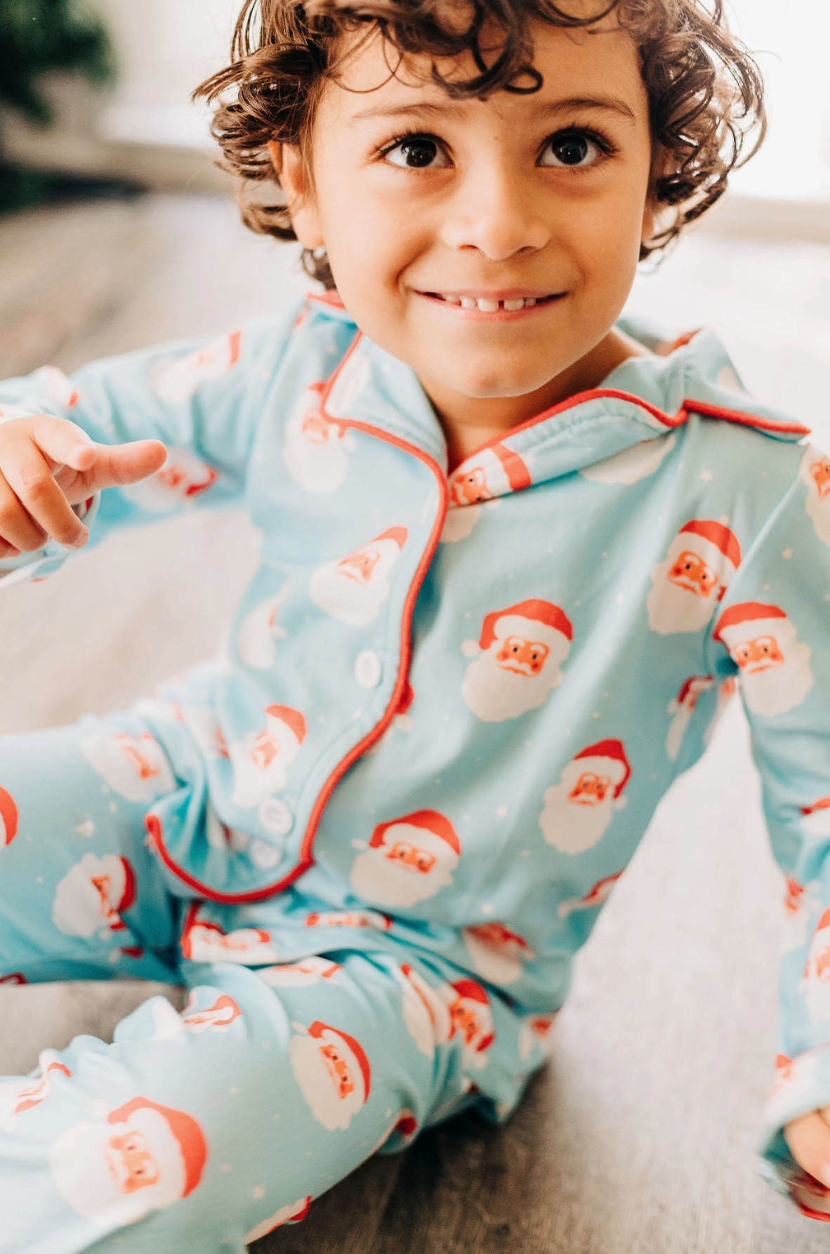 Vintage Santa Button Down Pajamas - Child (Final Sale)