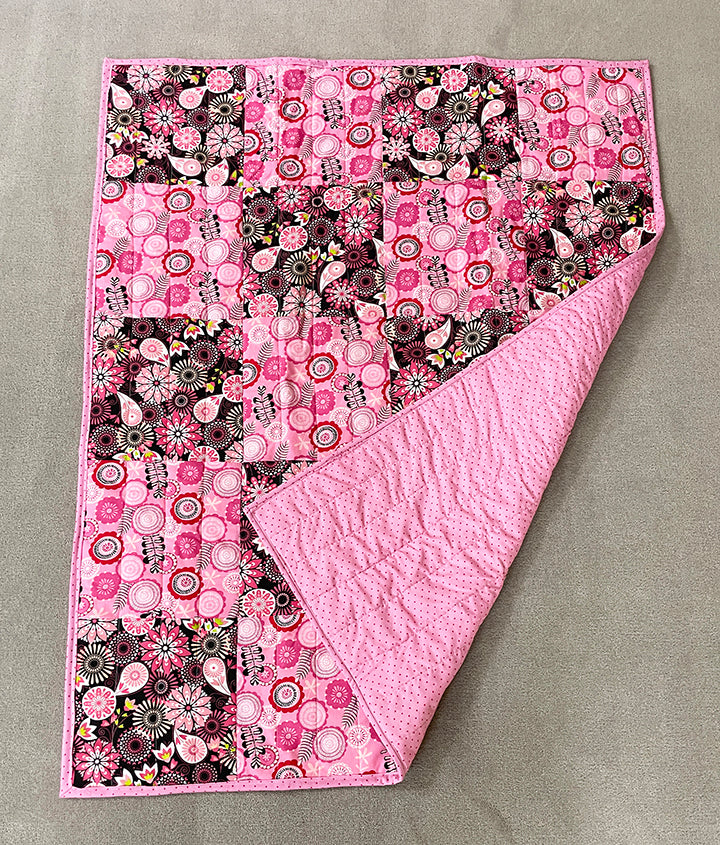 River House Boho Quilted Baby Blanket - Pink