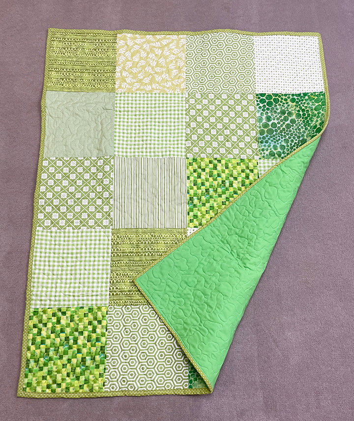River House Boho Quilted Baby Blanket - Green