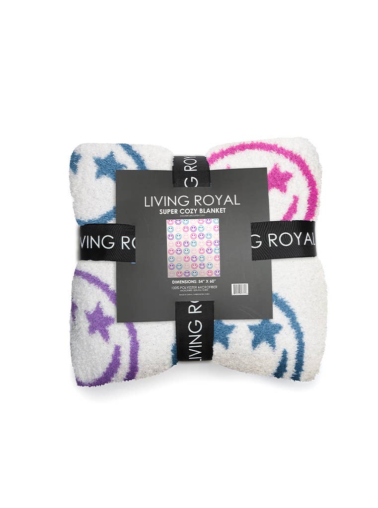 Living Royal Throw Blanket - Star Eyes Happy Faces