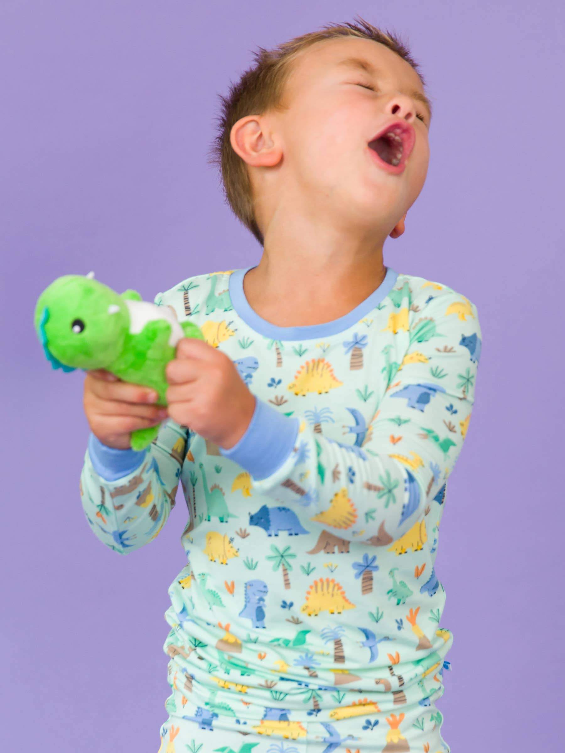 RuggedButts Bamboo Long Sleeve Pajama Set - Boys Dino-mite Dude Dinosaur