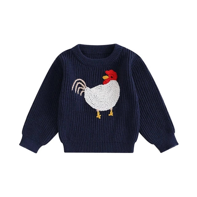 Navy Chicken Sweater