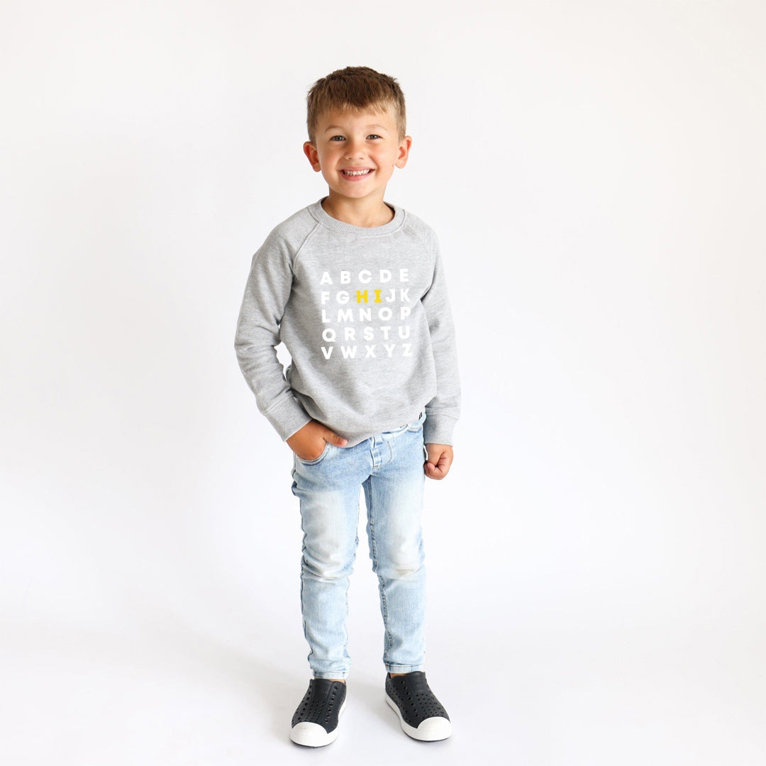 Tiny Trendsetter Sweatshirt - Heather Grey Alphabet (Final Sale)