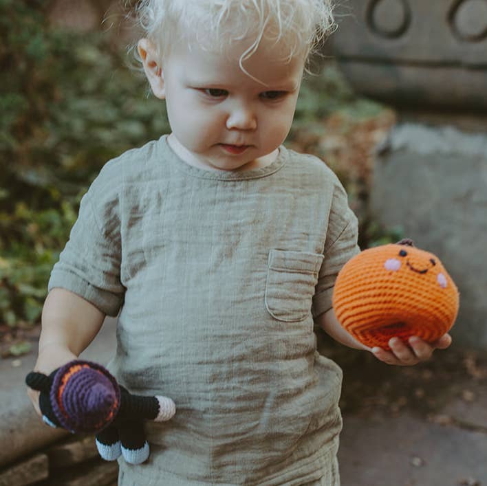 Pebble - Handmade Orange Pumpkin Rattle – A Fall Favorite!