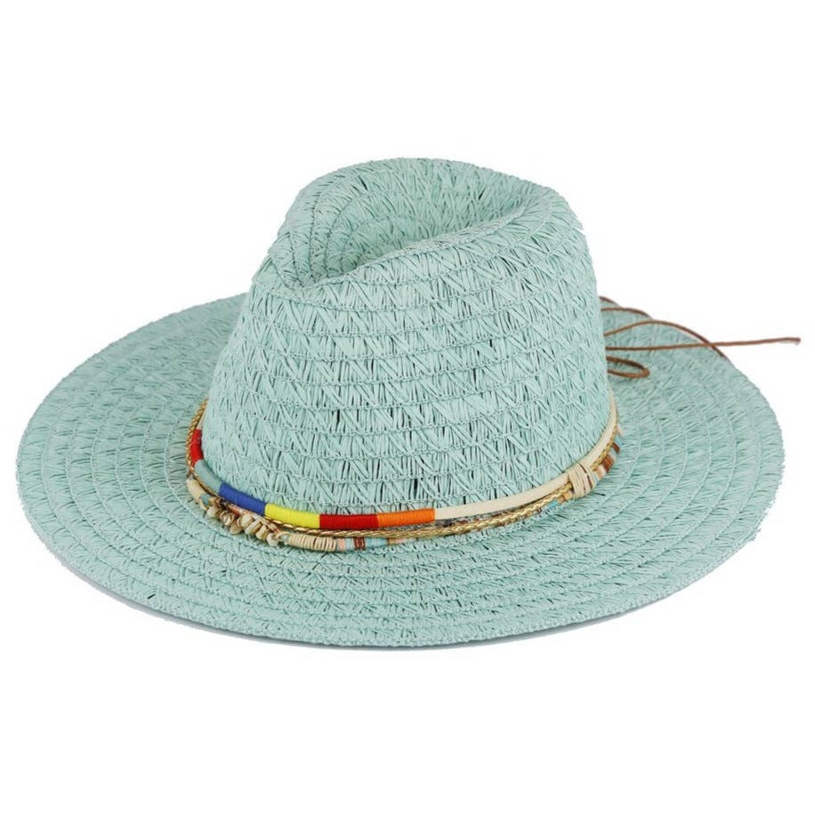 Multi Band Straw Sun Hat - Mint