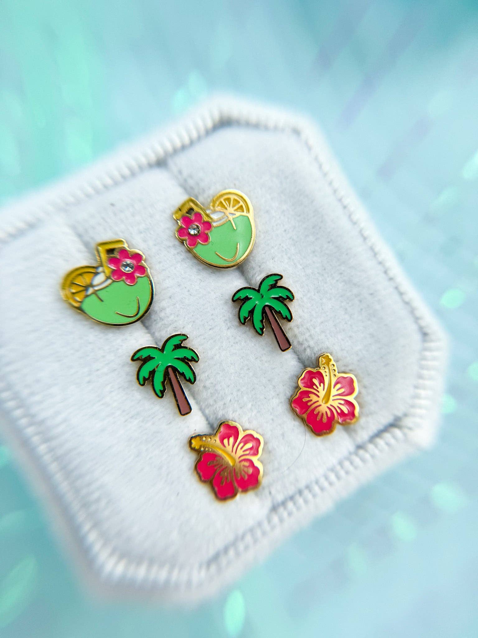 Desert Peach - Palm Tree Stud Earrings