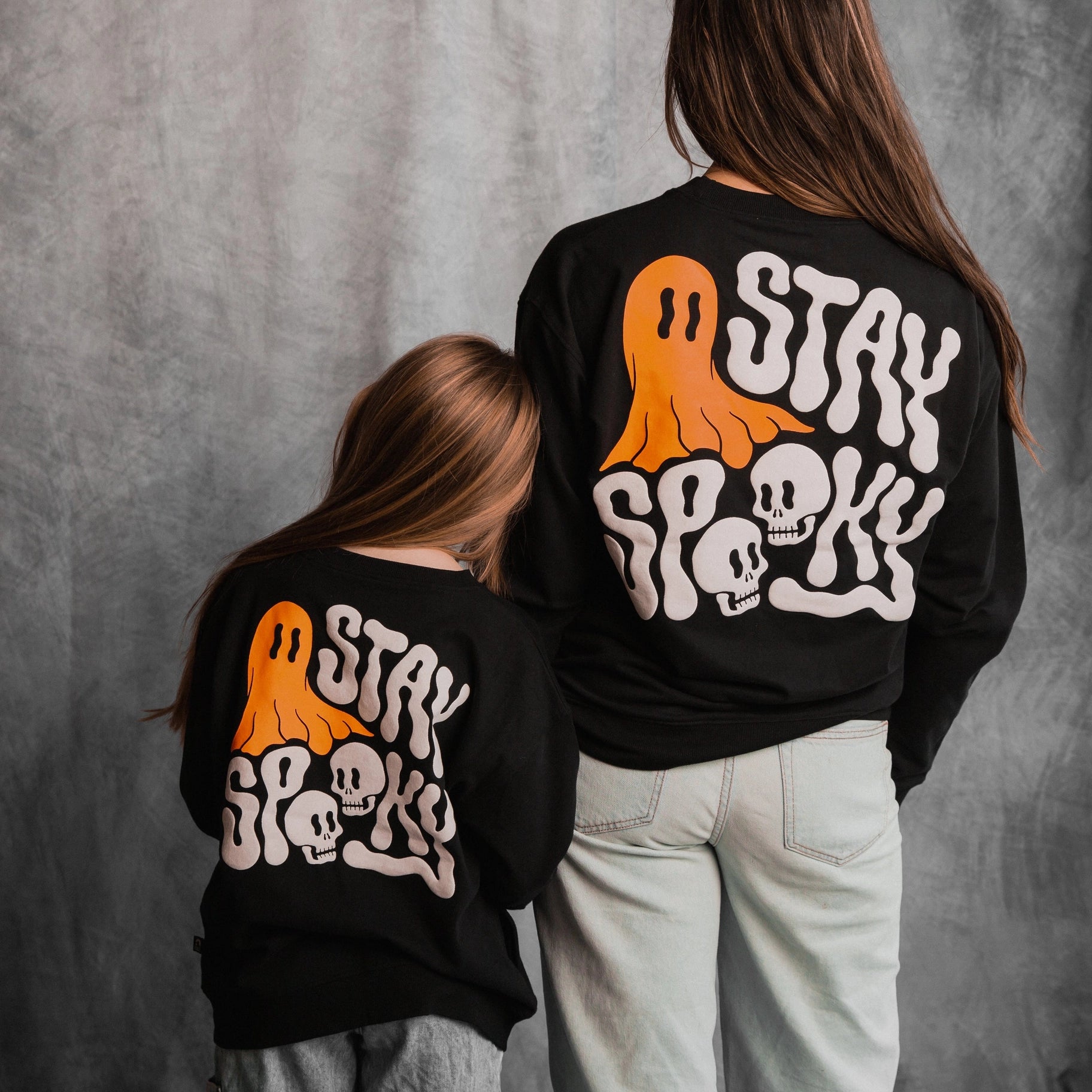 RAGS Drop Shoulder Kids Sweatshirt - 'stay Spooky' - Asphalt (Final Sale)