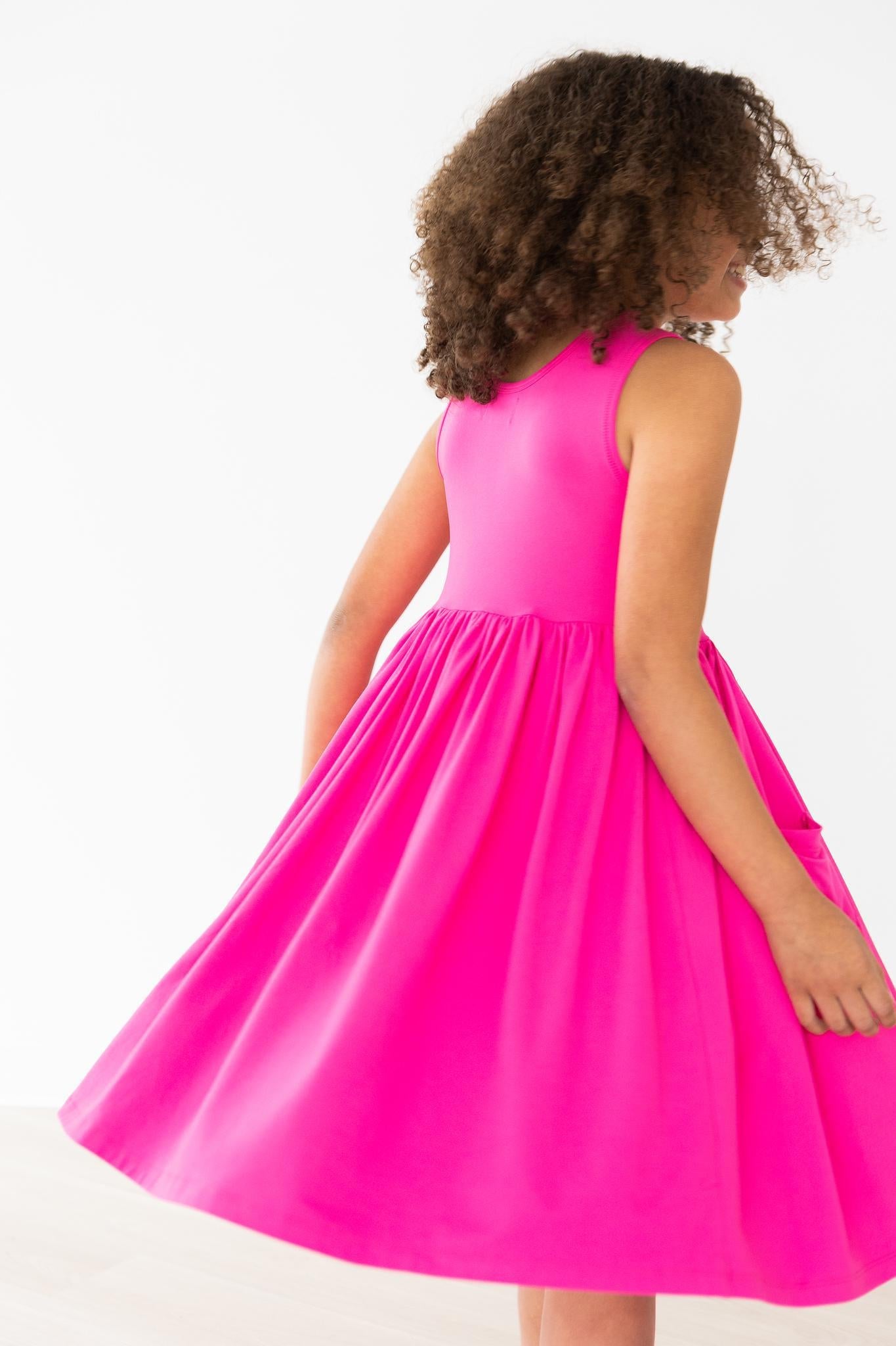 Mila & Rose Pocket Tank Twirl Dress - Hot Pink (Final Sale)