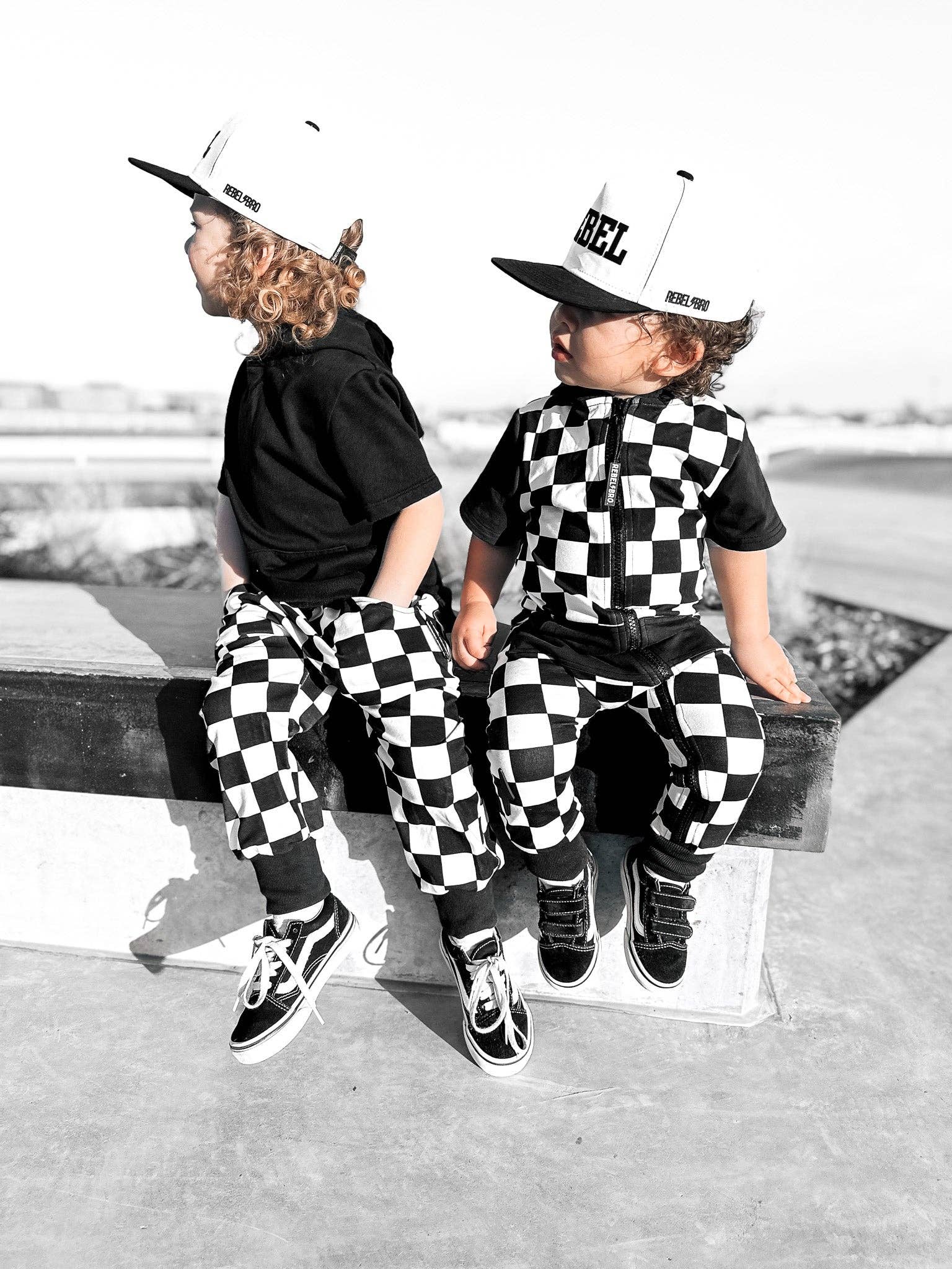 Rebel Bro Hooded Rebel Short Sleeve Romper - Venice