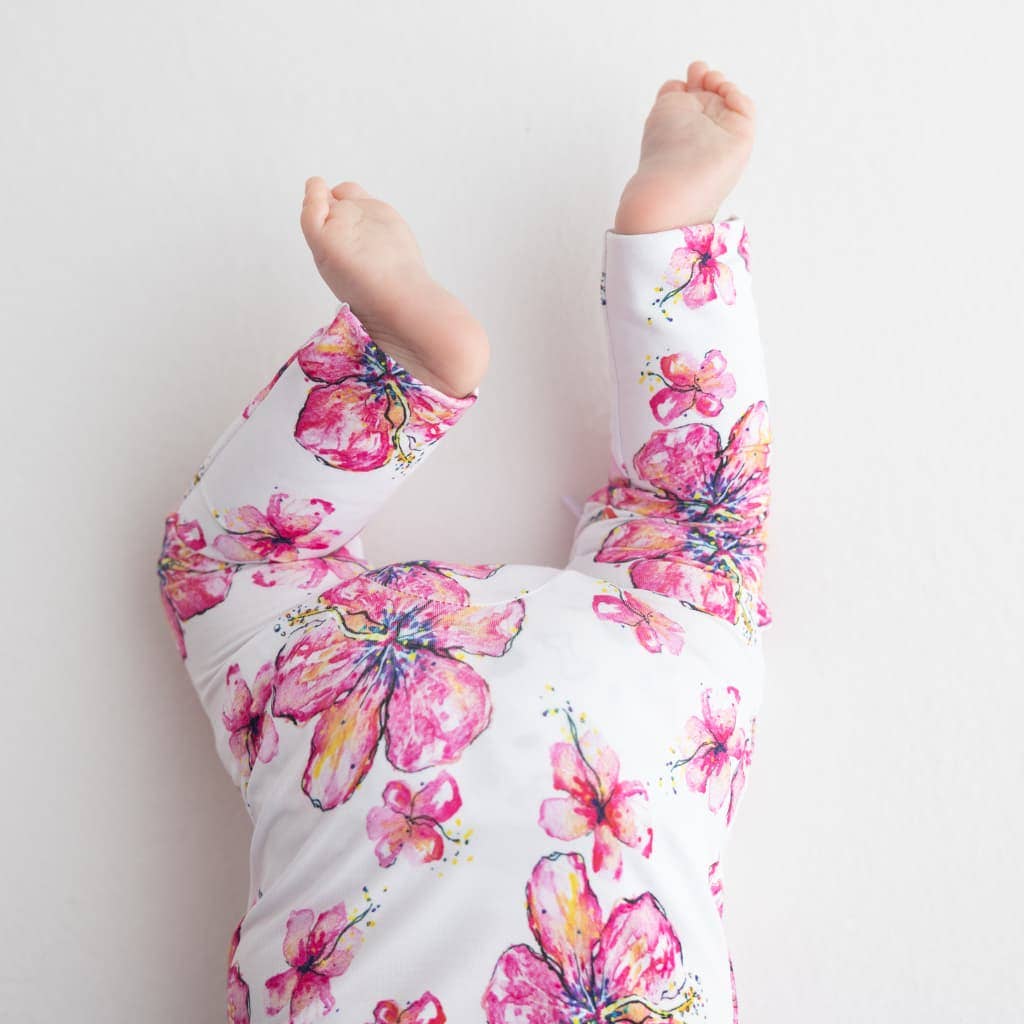 Coco Moon - Hibiscus Kiss Baby Bamboo Coverall