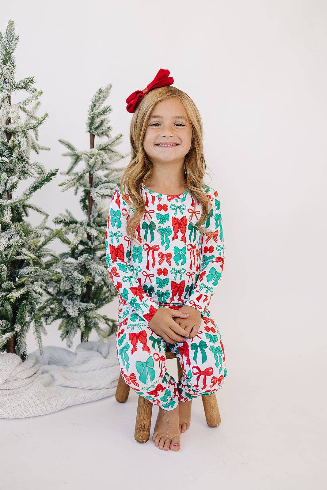 Lucky Panda Kids Bamboo PJs - Merry Bows