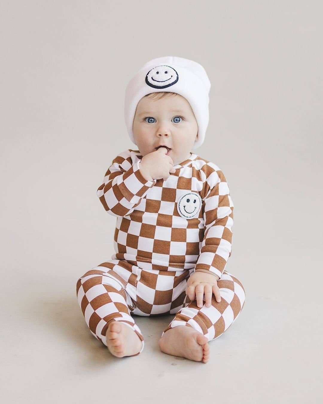 Lucky Panda Kids - Smiley Baby & Kids' Beanie | White