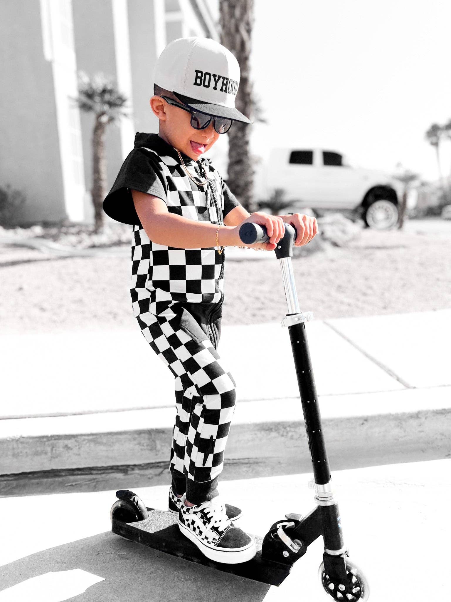 Rebel Bro Hooded Rebel Short Sleeve Romper - Venice