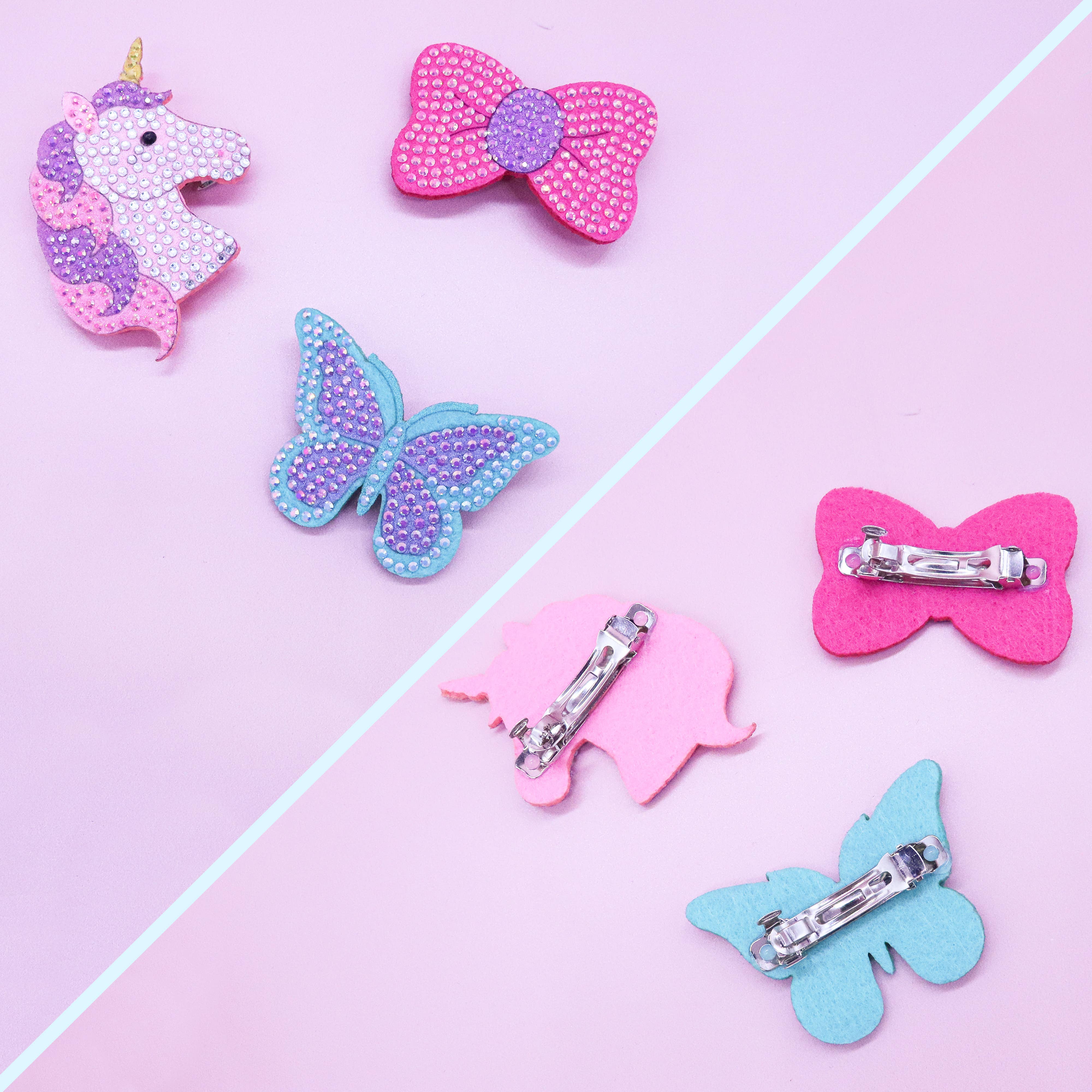 Interchangeable Rhinestone Charm Headband and Hair Clips