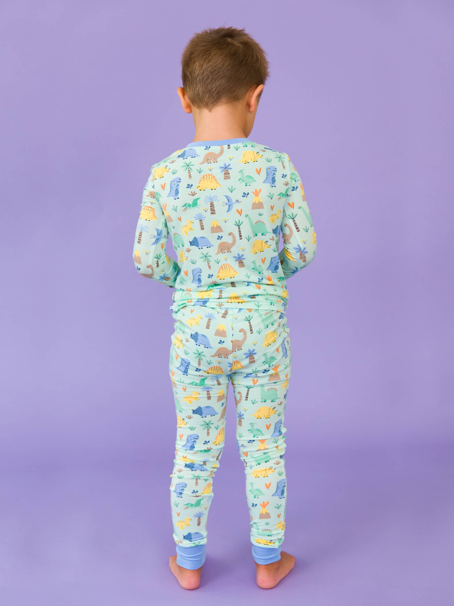 RuggedButts Bamboo Long Sleeve Pajama Set - Boys Dino-mite Dude Dinosaur