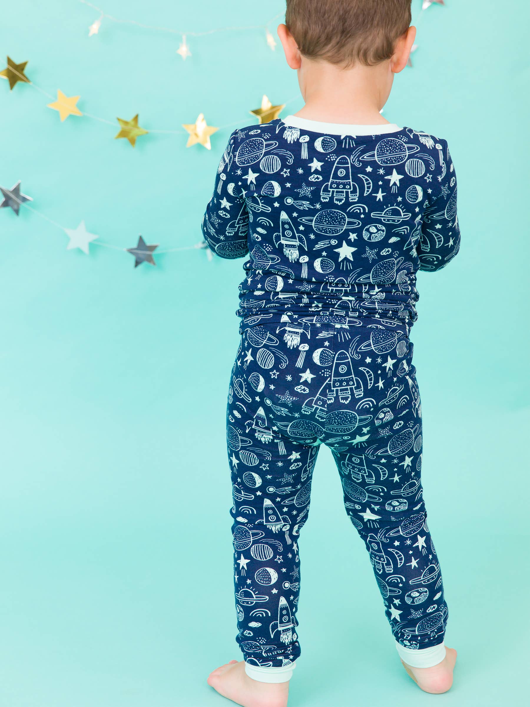 RuggedButts Bamboo Long Sleeve Pajama Set - Blast Off