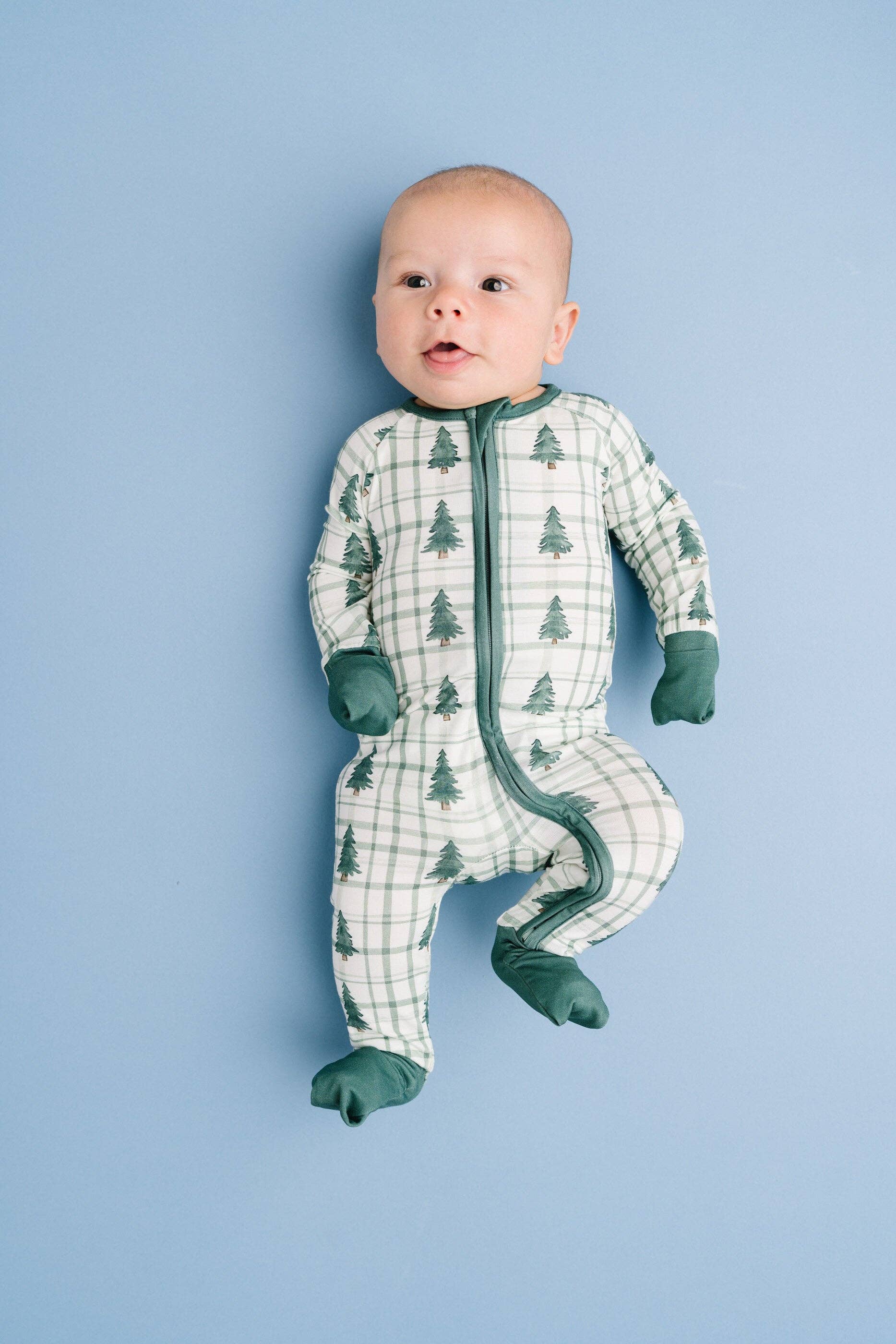 Little One Shop Bamboo Convertible Romper - Tree Farm