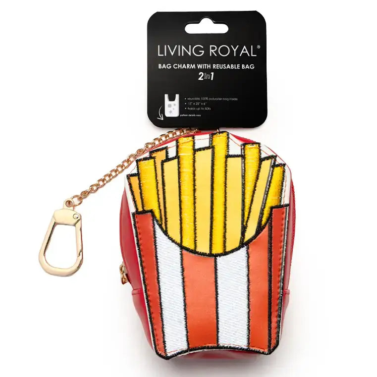 Living Royal 2-in-1 Bag Charm & Reusable Shopper Bag - French Fries