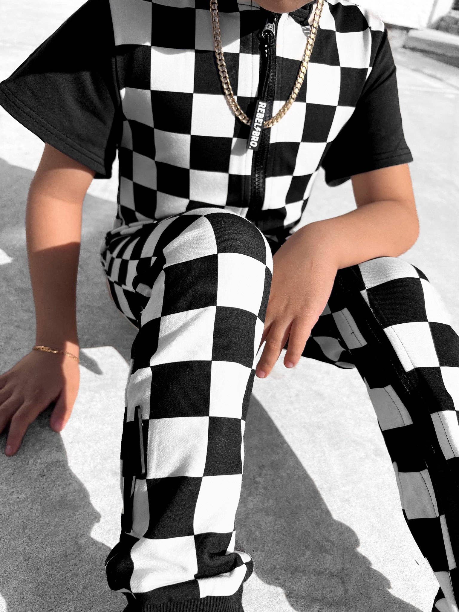 Rebel Bro Hooded Rebel Short Sleeve Romper - Venice