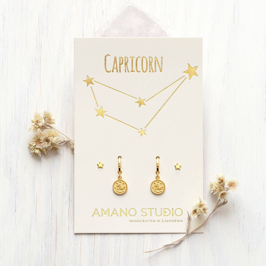 Zodiac Huggie Earrings