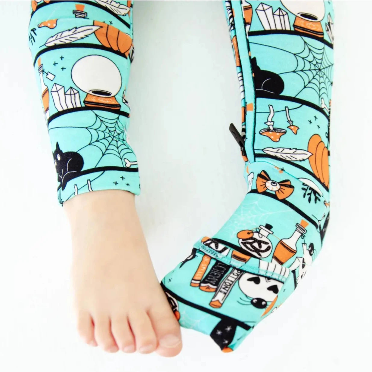 Dreamiere A Drop of Magic Halloween Bamboo Convertible Footie - Teal (Final Sale)