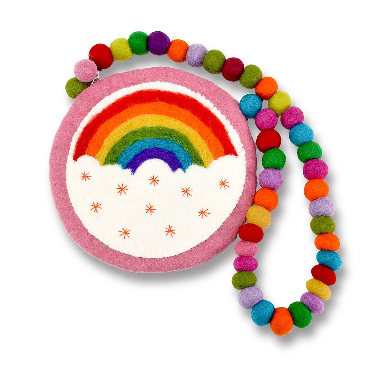 Rainbow and Cloud Ball Handle Kids Bag