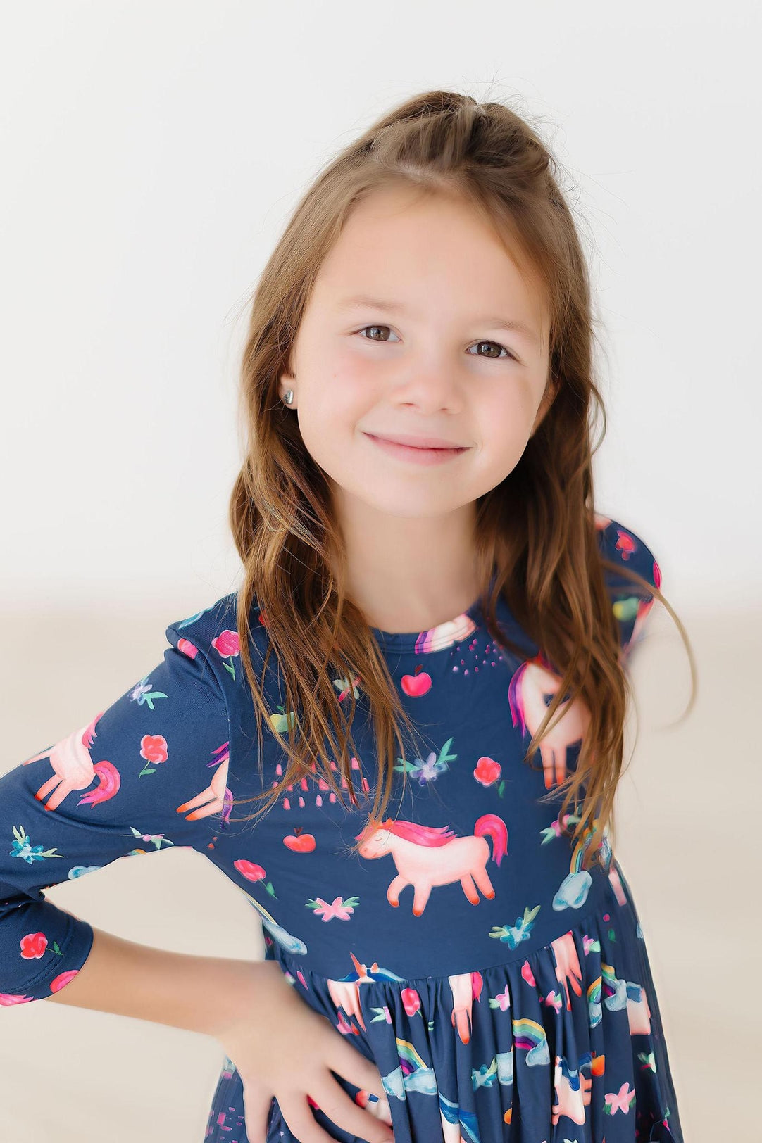 Mila & Rose - Painted Skies 3/4 Sleeve Pocket Twirl Dress