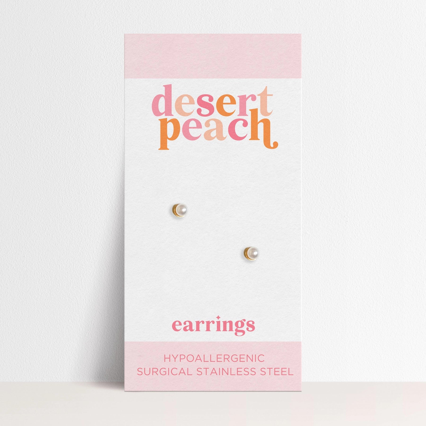 Desert Peach Stud Earrings - Pearl