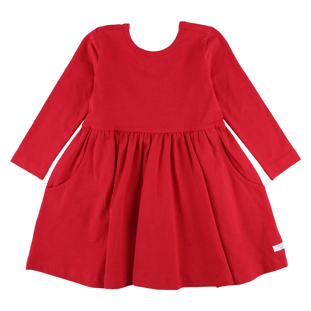 Ruffle Butts L/S Twirl Dress - Red (Final Sale)