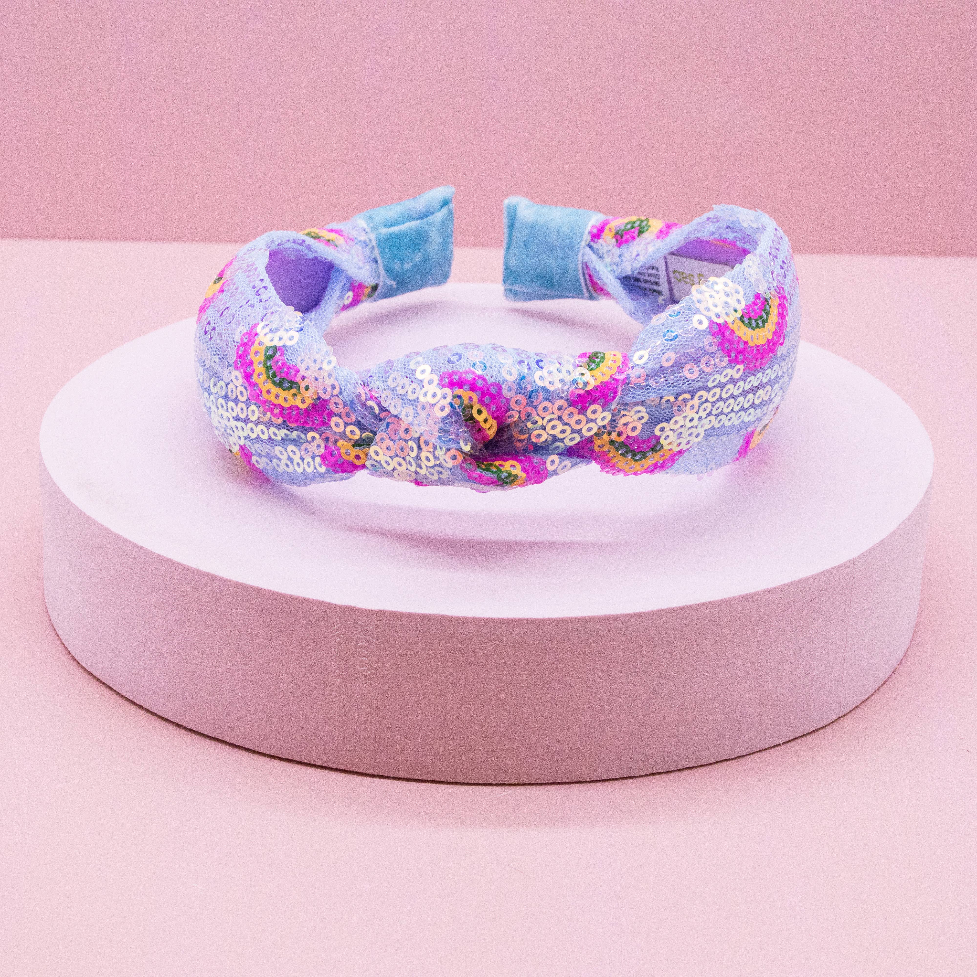 Rainbow Sequin Knot Headband