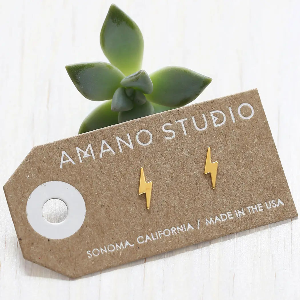 Amano Studio - Lightning Bolt Studs Gold