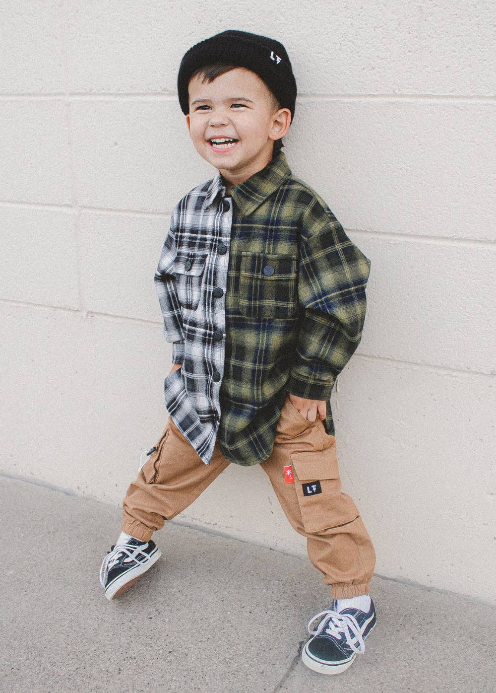 Little Trouble - Two-Tone Flannel Black/Green