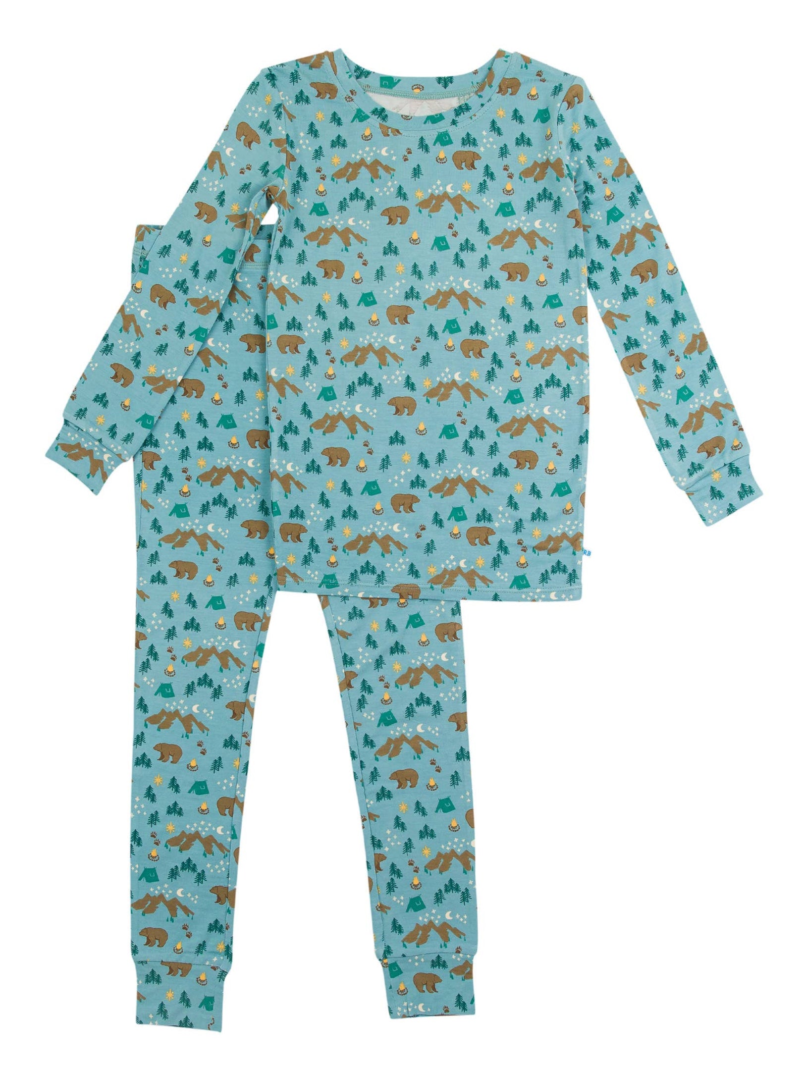 RuggedButts Bamboo Long Sleeve Pajama Set - Beary Happy Camper