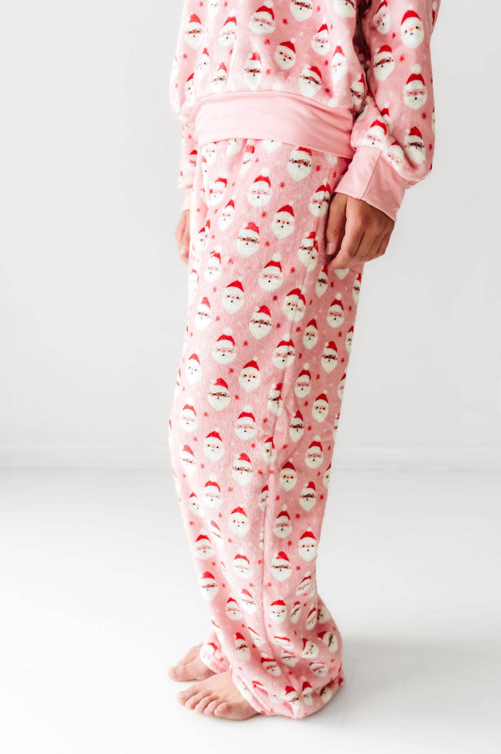 Macaron + Me - Stretch Plush Pants - Vintage Santa Pink