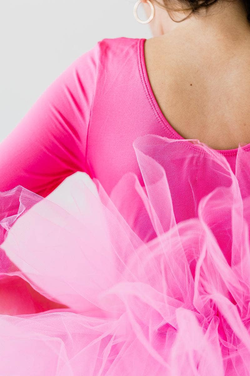 Mila & Rose - Hot Pink 3/4 Tutu Leotard