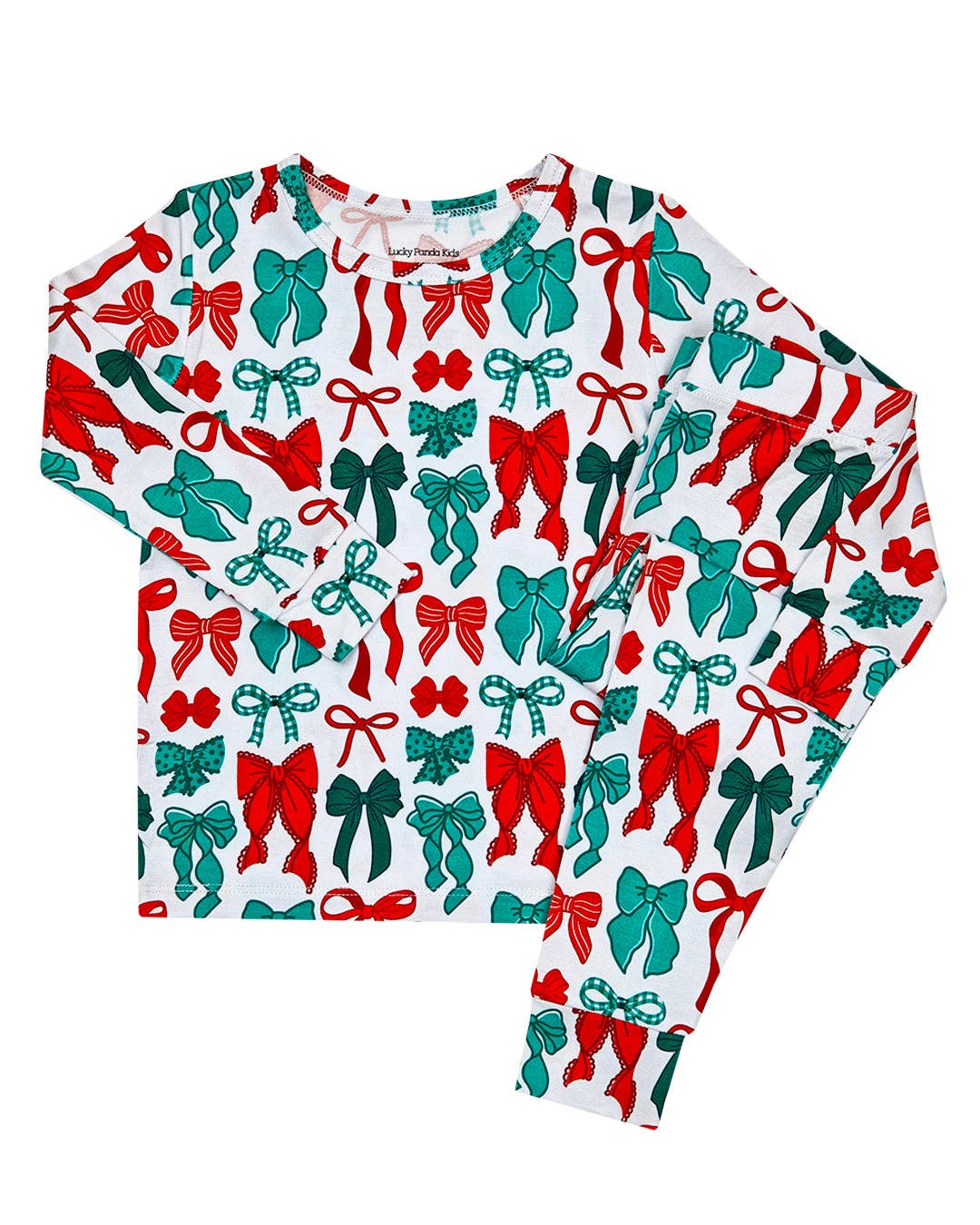 Lucky Panda Kids Bamboo PJs - Merry Bows