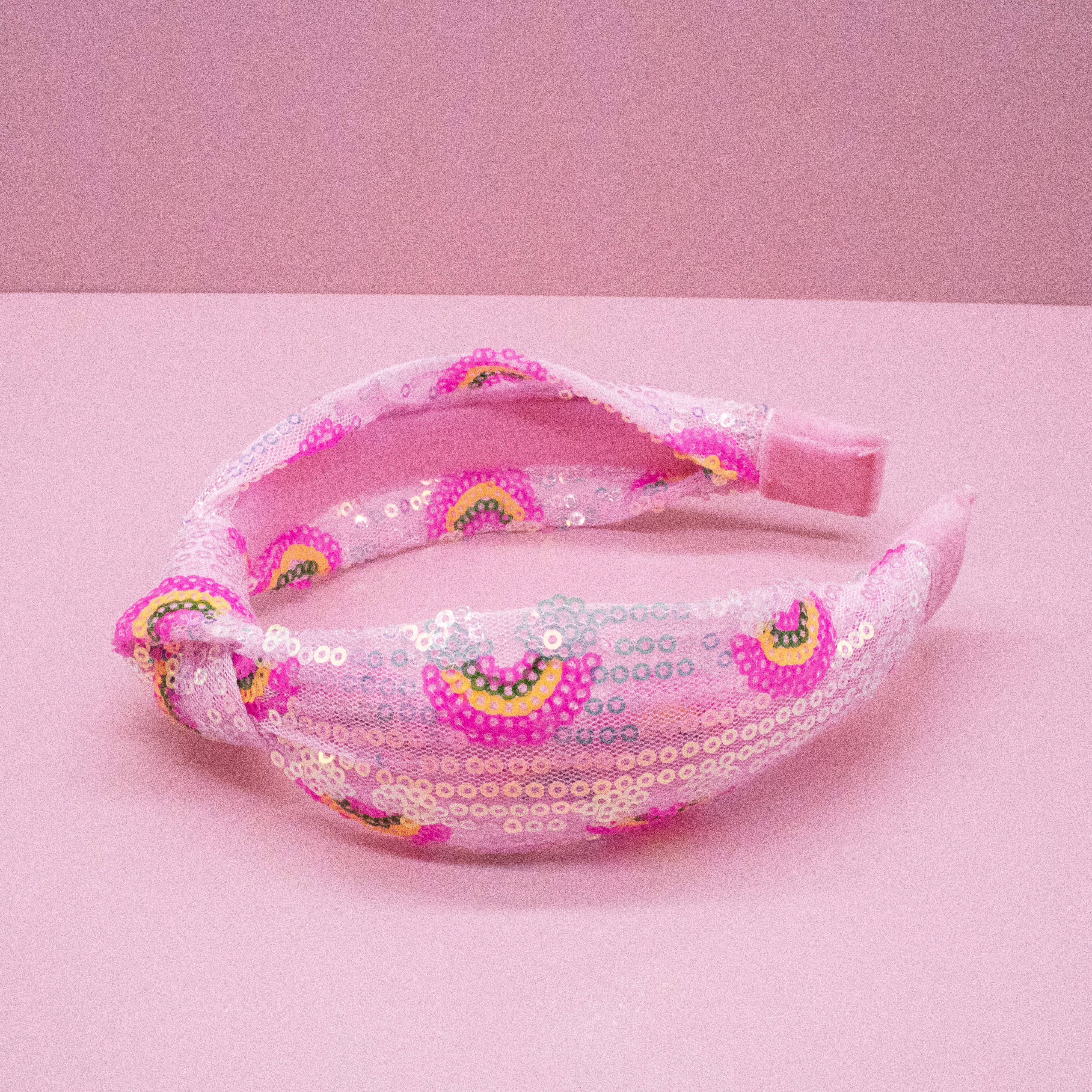 Rainbow Sequin Knot Headband