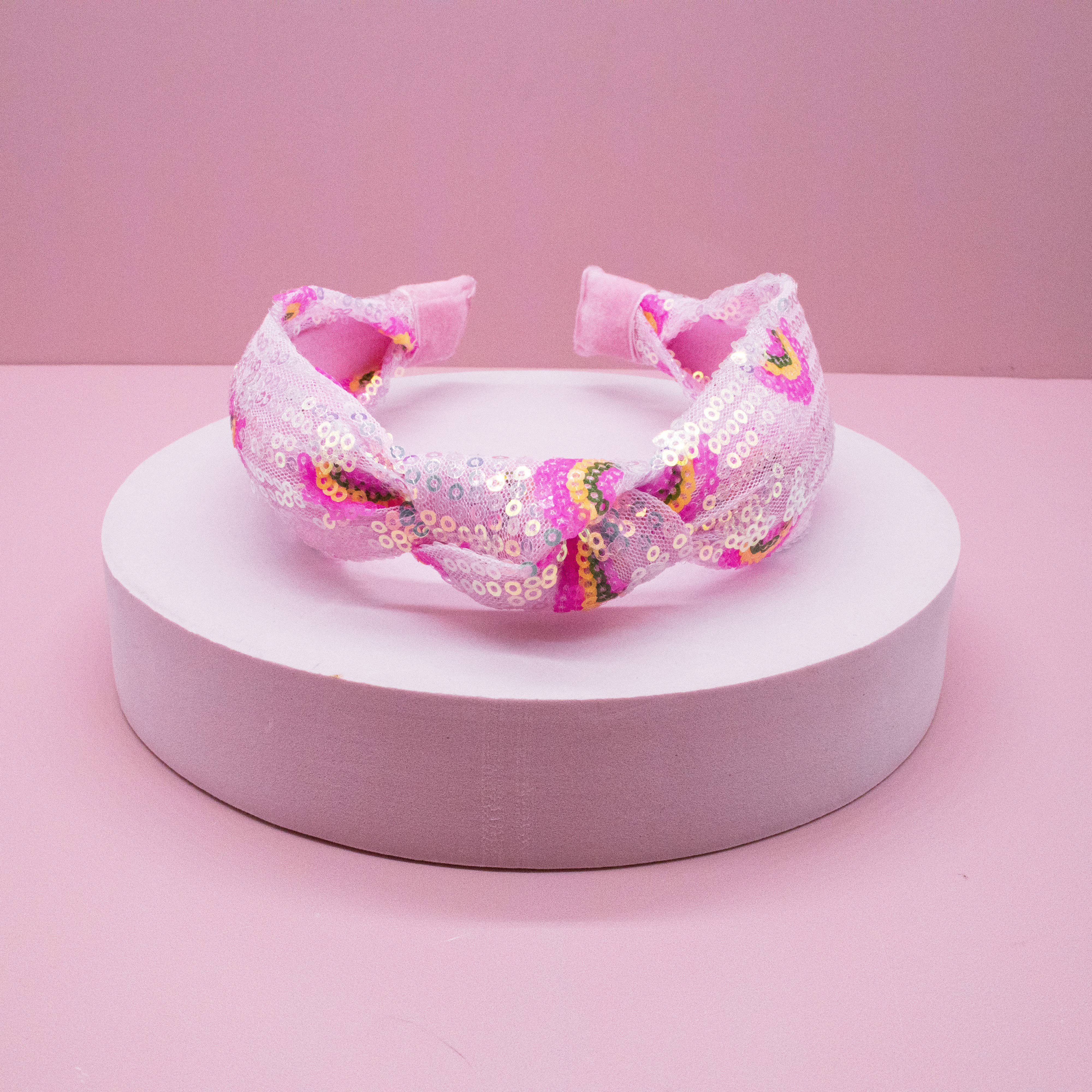 Rainbow Sequin Knot Headband